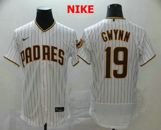 Tony Gwynn #19 San Diego Padres Nike Mens Pinstripe Limited Flex Base Jersey - White