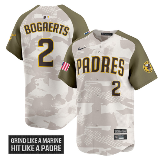 Xander Bogaerts #2 San Diego Padres 2025 Armed Forces Day Vapor Limited Jersey