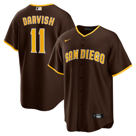Yu Darvish #11 San Diego Padres Nike Alternate Limited Player Jersey - Brown