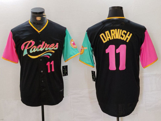 Yu Darvish #11 San Diego Padres Player Number Fashion Limited Baseball Jersey - Black