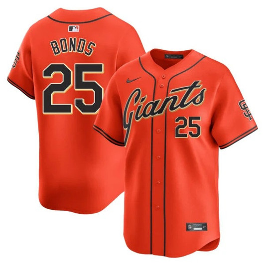 Barry Bonds #25 San Francisco Giants Alternate Limited Jersey - Orange