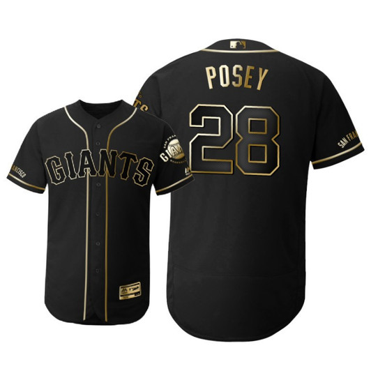 Buster Posey #28 San Francisco Giants 2019 Brandedition Black Gift Giants Fans Limited Jersey - Golden