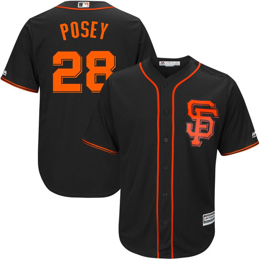 Buster Posey #28 San Francisco Giants Majestic Big And Tall Alternate Cool Base Limited Player Jersey - Black