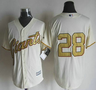Buster Posey #28 San Francisco Giants Mens 2015 Gold Program Limited Cool Base Jersey - Cream
