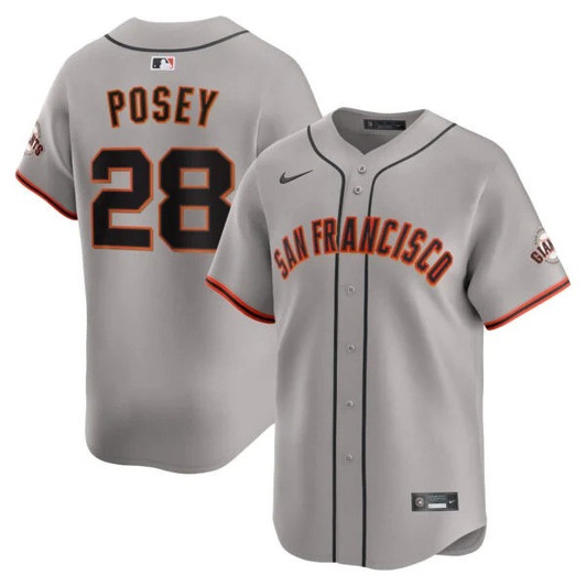 Buster Posey #28 San Francisco Giants Road Limited Jersey - Gray