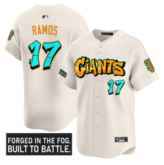 Heliot Ramos #17 San Francisco Giants Graffiti Fog City Drop Limited Jersey - Cream
