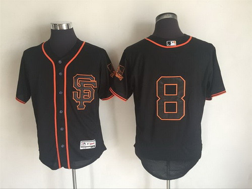 Hunter Pence #8 San Francisco Giants Majestic Mens 2016 Sf Flexbase Limited Baseball Jersey - Black