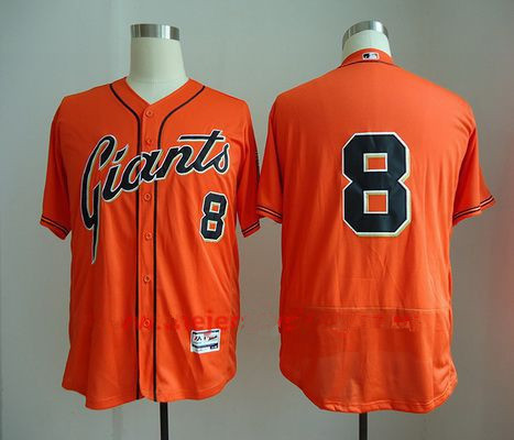 Hunter Pence #8 San Francisco Giants Majestic Mens No Name Limited Flex Base Jersey - Orange