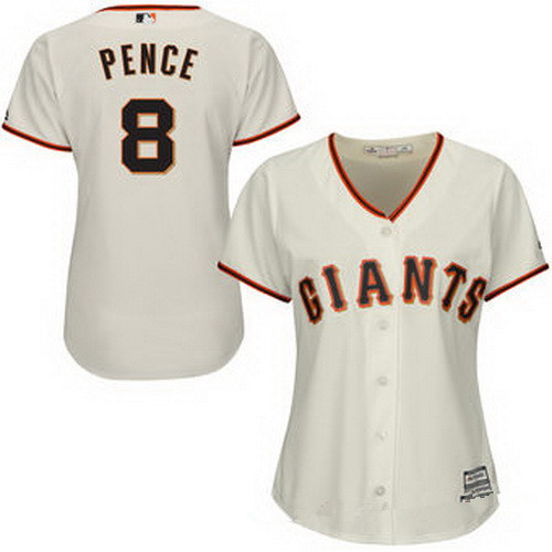 Hunter Pence #8 San Francisco Giants Womens Home Limited Cool Base Baseball Jersey - Cream