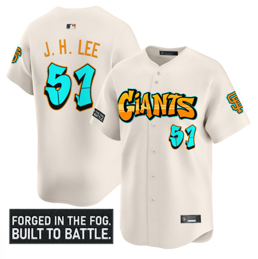 Jung Hoo Lee #51 San Francisco Giants Graffiti Fog City Drop Limited Jersey - Cream