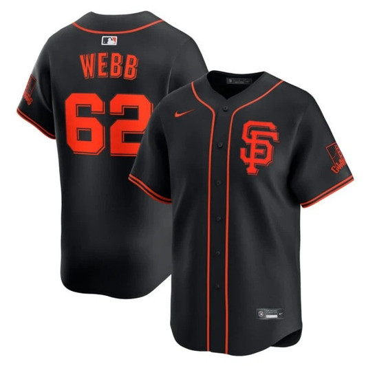 Logan Webb #62 San Francisco Giants Alternate Limited Jersey - Black