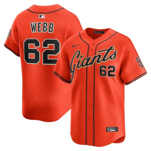 Logan Webb #62 San Francisco Giants Alternate Limited Jersey - Orange