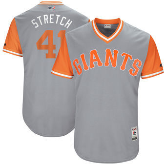 Mark Melancon #35 San Francisco Giants Majestic Mens 2017 Stretch Players Weekend Authentic Jersey - Gray