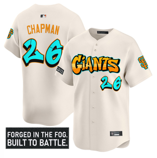 Matt Chapman #26 San Francisco Giants Graffiti Fog City Drop Limited Jersey - Cream