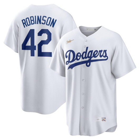 Jackie Robinson Brooklyn Dodgers Nike Replica Replica Home Cooperstown Collection Player Jersey - White