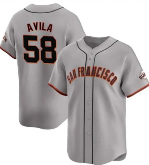 Nick Avila #58 San Francisco Giants Away Limited Baseball Jersey - Gray