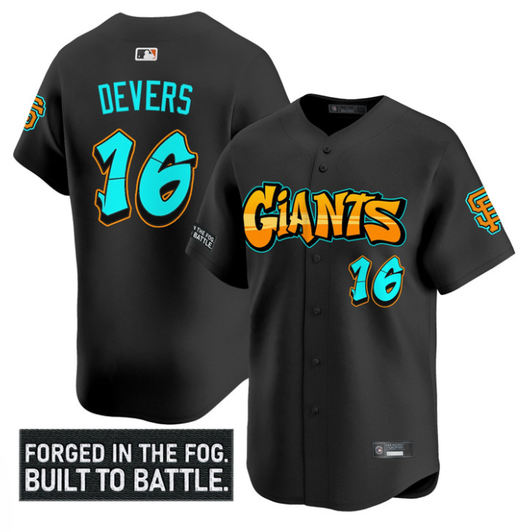 Rafael Devers #16 San Francisco Giants Graffiti Fog City Drop Limited Jersey