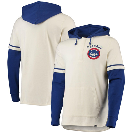 Chicago Cubs '47 Heritage Shortstop Jersey Four-Snap Hoodie - Cream