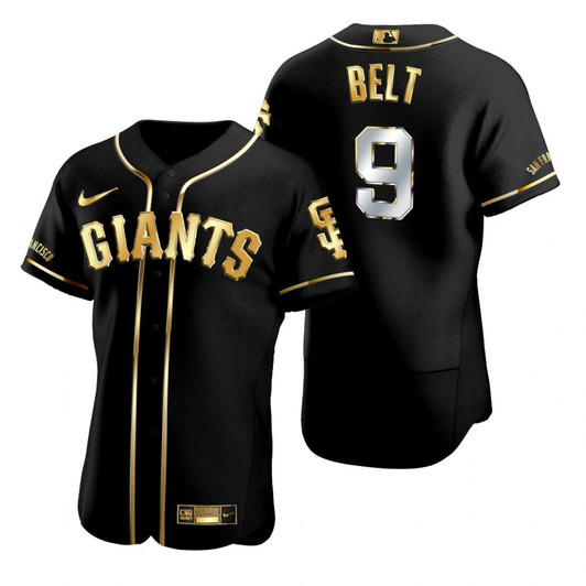 San Francisco Giants #9 On Belt Brandedition Black Gift Giants Fans Limited Jersey - Golden