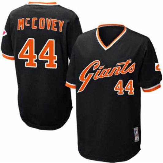 Willie Mccovey #44 San Francisco Giants Throwback Pullover Limited Jersey - Black
