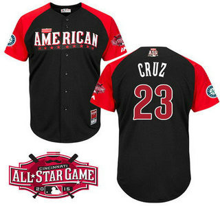 American League #23 Seattle Mariners 2015 Nelson Cruz Star Limited Jersey - Black