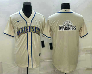 Big Logo Seattle Mariners Nike Mens Limited Cool Base Jersey - Cream