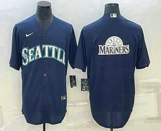 Big Logo Seattle Mariners Nike Mens Limited Cool Base Jersey - Navy Blue