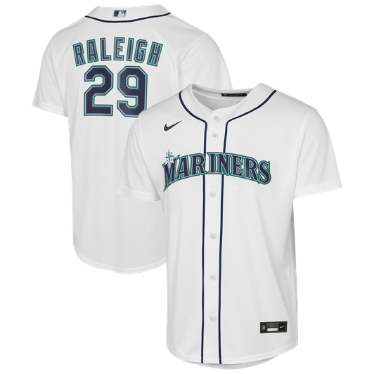 Cal Raleigh #29 Seattle Mariners Nike Youth Home Baseline Limited Jersey - White