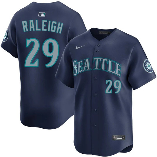 Cal Raleigh #29 Seattle Mariners Road Limited Jersey - Navy