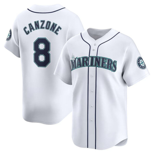 Dominic Canzone #8 Seattle Mariners Home Limited Player Jersey - White