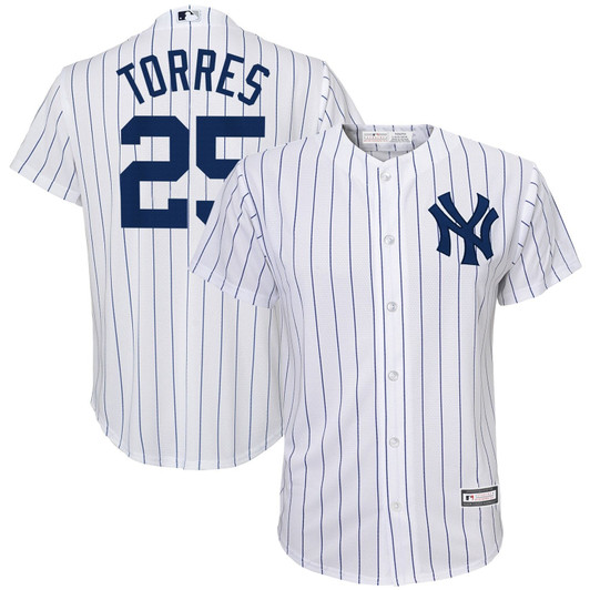 Majestic Gleyber Torres White/Navy New York Yankees Home Replica Player Jersey
