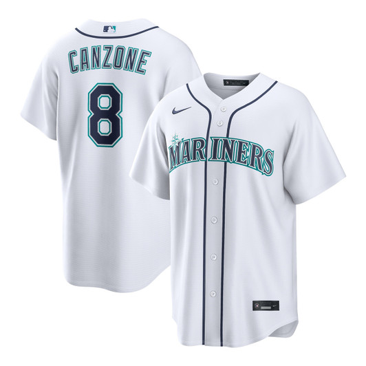 Dominic Canzone #8 Seattle Mariners Nike Men'S Home Limited Jersey - White