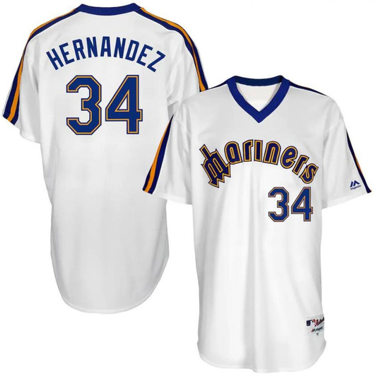 Felix Hernandez #34 Seattle Mariners 1984 Throwback Pullover Limited Jersey - White