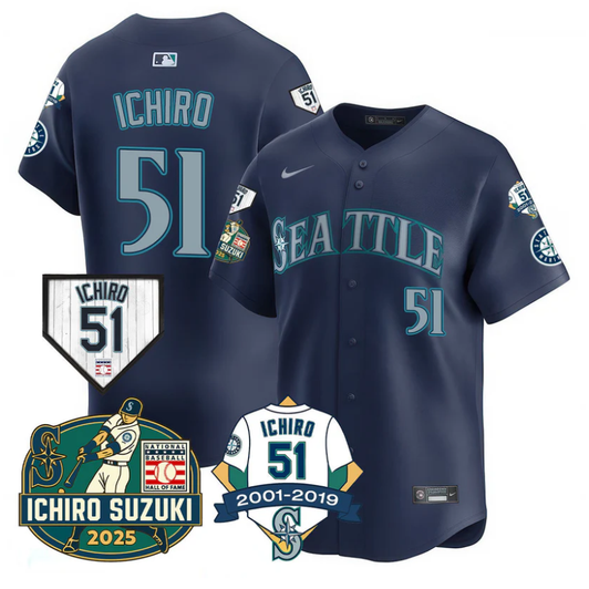 Ichiro Suzuki #51 Seattle Mariners Ichiro Suzuki Limited Jersey - Navy