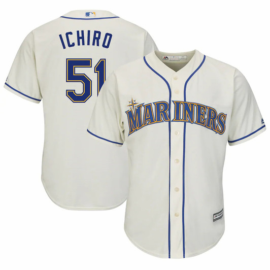 Ichiro Suzuki #51 Seattle Mariners Majestic Limited Cool Base Player Jersey - Cream