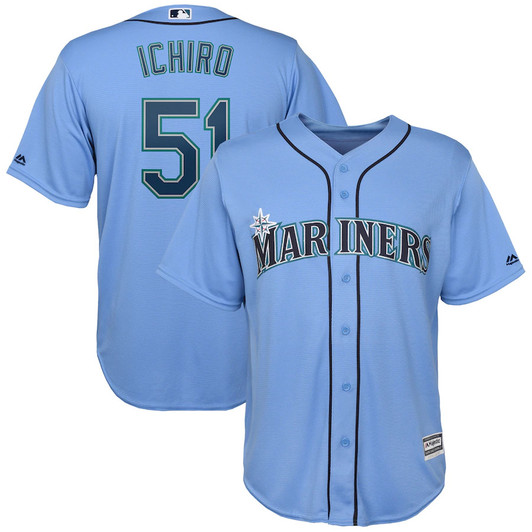 Ichiro Suzuki #51 Seattle Mariners Majestic Limited Cool Base Player Jersey - Light Blue