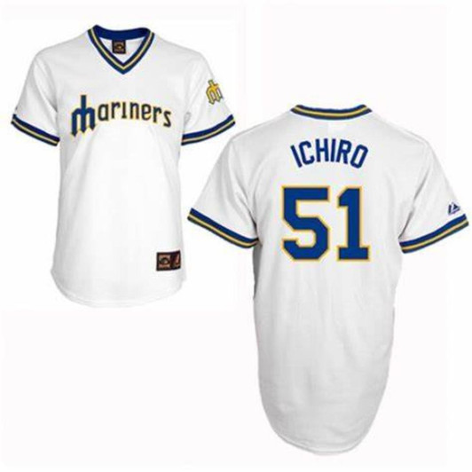 Ichiro Suzuki #51 Seattle Mariners Throwback Pullover Limited Jersey - White