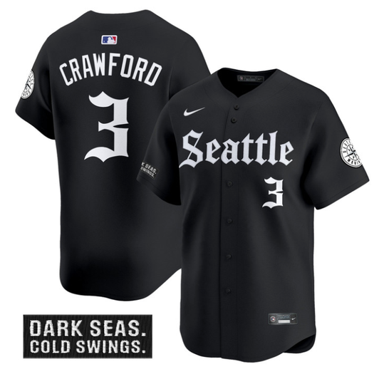 J.P. Crawford #3 Seattle Mariners Deep Sea Gothic Edition Limited Stitche Jersey