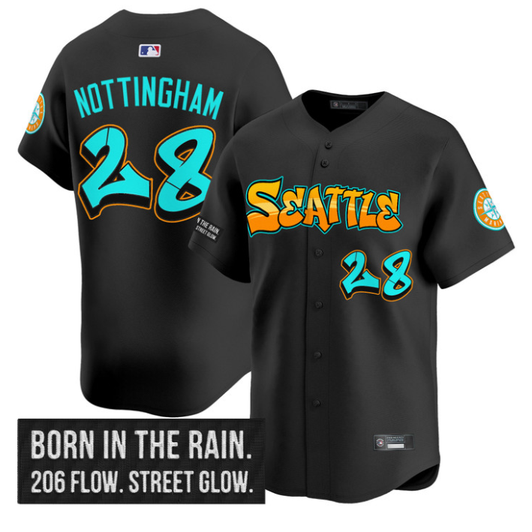 Jacob Nottingham #28 Seattle Mariners Graffiti Drop Edition Limited Jersey - Emerald