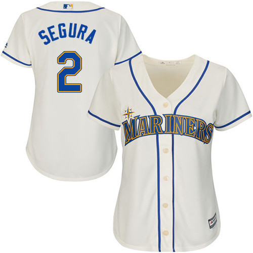 Jean Segura #2 Seattle Mariners Womens Alternate Limited Baseball Jersey - Cream
