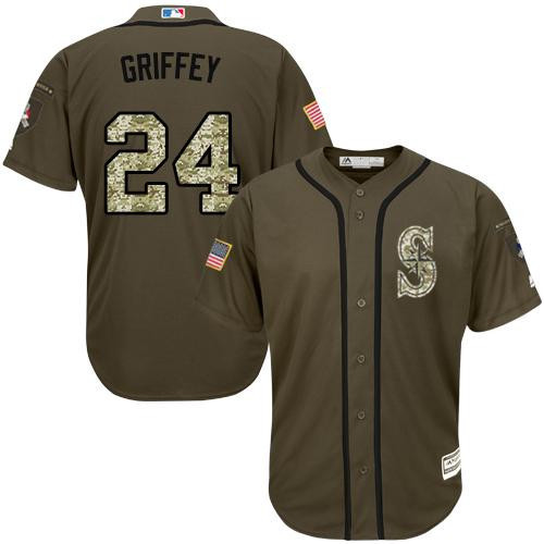 Ken Griffey #24 Seattle Mariners Salute To Service Limited Jersey - Green