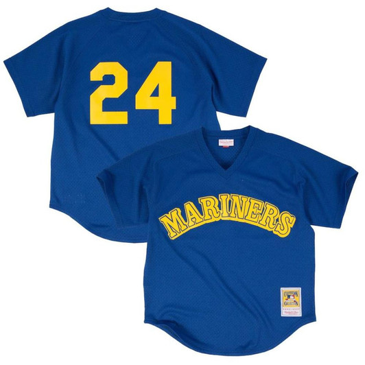Ken Griffey Jr. #24 Seattle Mariners Throwback Mesh Pullover Limited Jersey - Royal