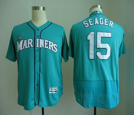 Kyle Seager #15 Seattle Mariners Majestic Mens Limited Flex Base Jersey - Teal Green
