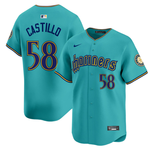 Luis Castillo #58 Seattle Mariners 2025 Vapor Premier Limited Aq Jersey