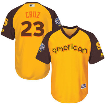 Nelson Cruz #23 Seattle Mariners Mens 2016 Star American League Cool Base Limited Jersey - Gold