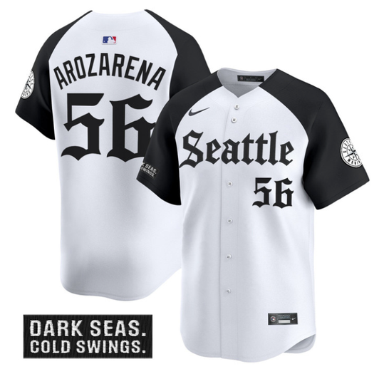Randy Arozarena #56 Seattle Mariners Deep Sea Gothic Edition Limited Stit Jersey