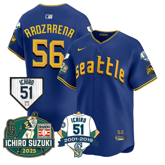 Randy Arozarena #56 Seattle Mariners Ichiro Suzuki City Connect Limited Jersey