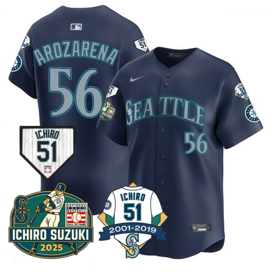 Randy Arozarena #56 Seattle Mariners Ichiro Suzuki Limited Jersey - Navy