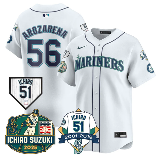 Randy Arozarena #56 Seattle Mariners Ichiro Suzuki Limited Jersey - White