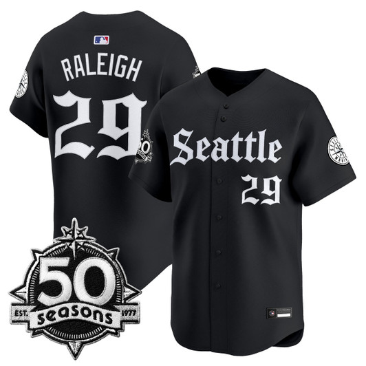Seattle Mariners #50 Men'S Seasons Patch Vapor Premier Gothic Edition Limited Jersey